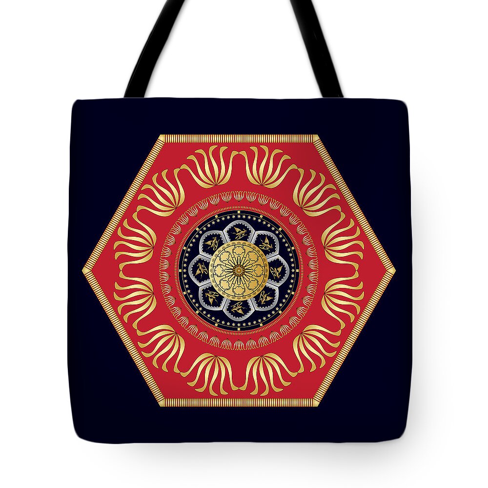 Mandala Tote Bag featuring the digital art Circumplexical No3609 by Alan Bennington
