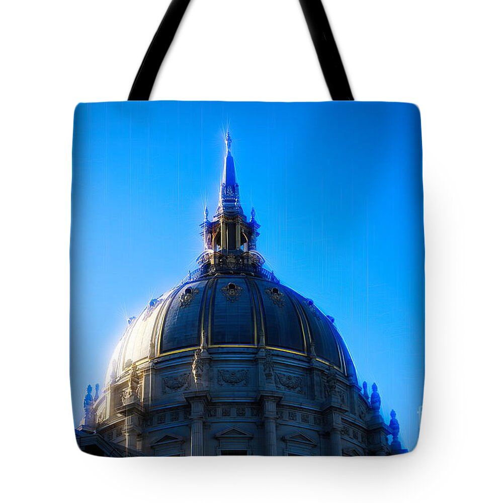 San Francisco Tote Bag featuring the photograph City Hall Exterior Dome San Francisco Ca by Chuck Kuhn