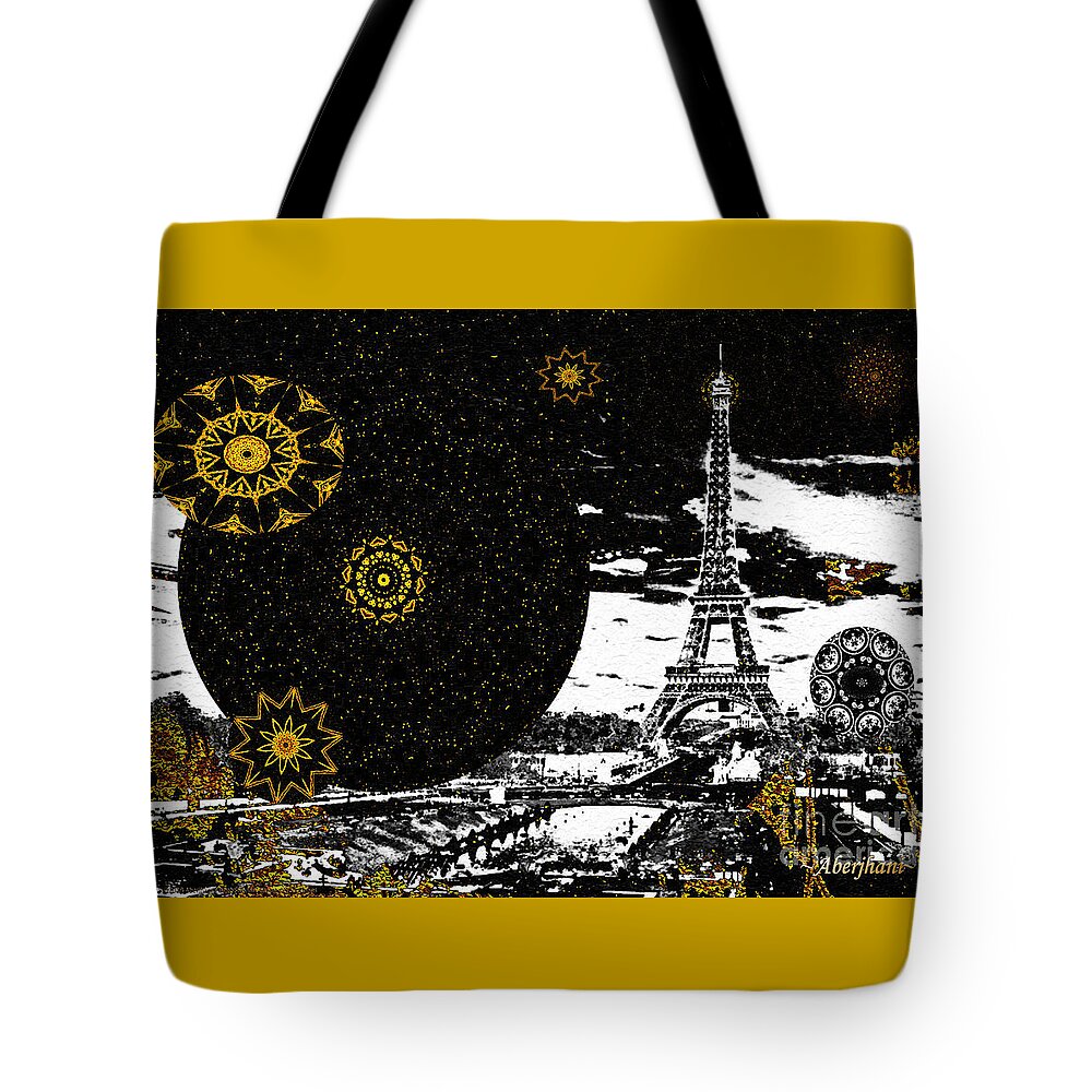 Jazz Tote Bag featuring the mixed media City of Lights - Kaleidoscope Moon for Children Gone Too Soon Number 6 by Aberjhani