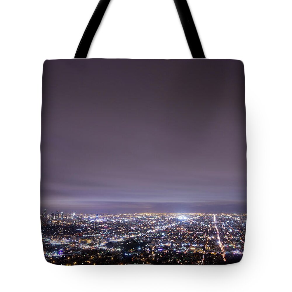 California Tote Bag featuring the photograph Cityscape, Los Angeles by Eric Lo