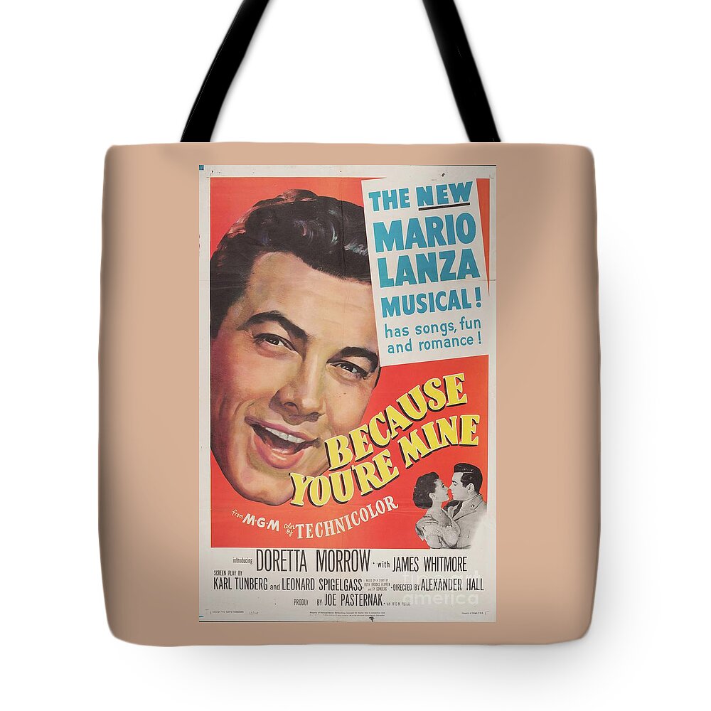 Mario Tote Bag featuring the painting Classic Movie Poster - Because Youre Mine by Esoterica Art Agency
