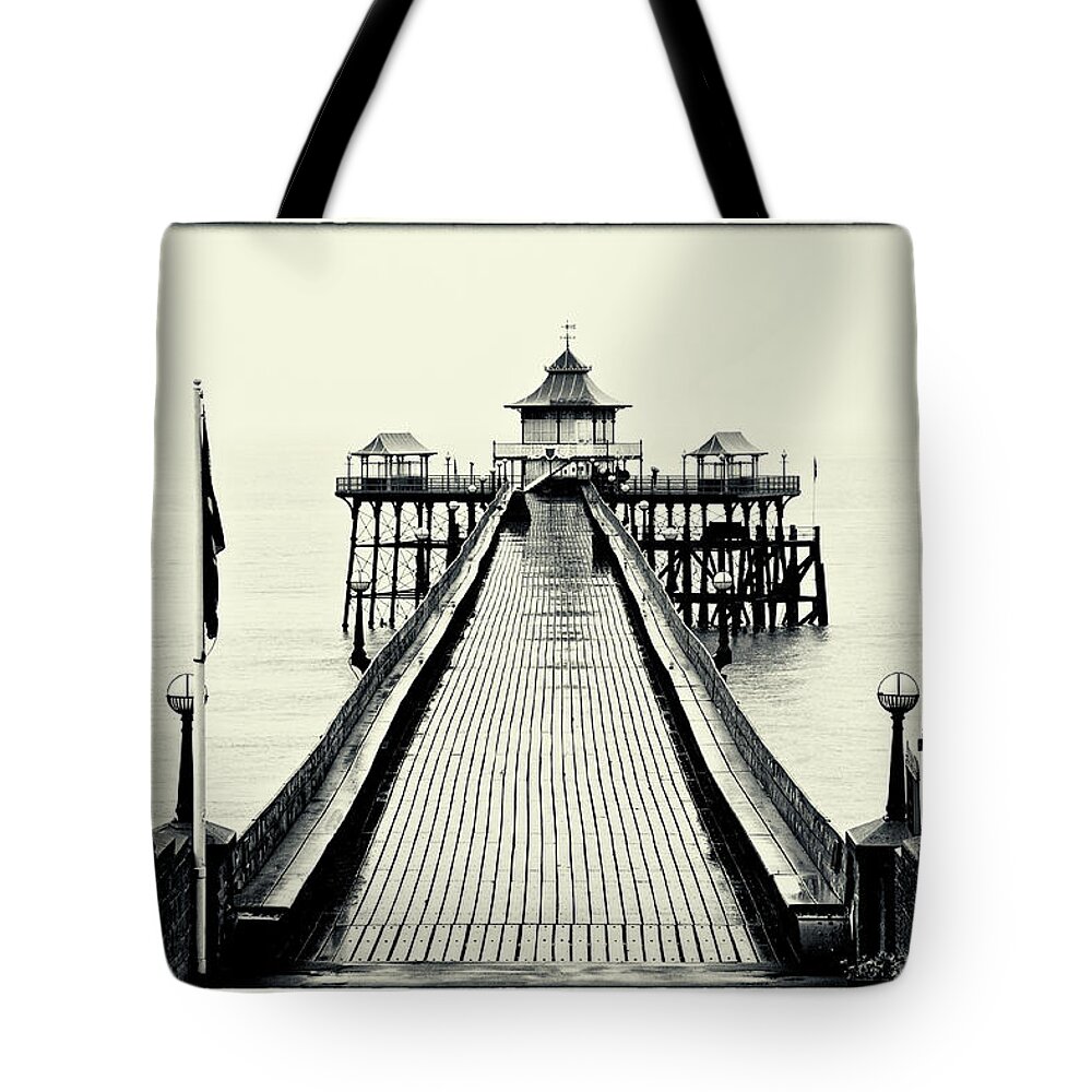 Landscape Tote Bag featuring the photograph Cleveden Pier by Mark Egerton