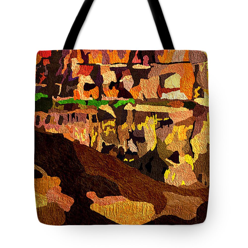 Texture Tote Bag featuring the digital art Cliff Wall by Ken Taylor