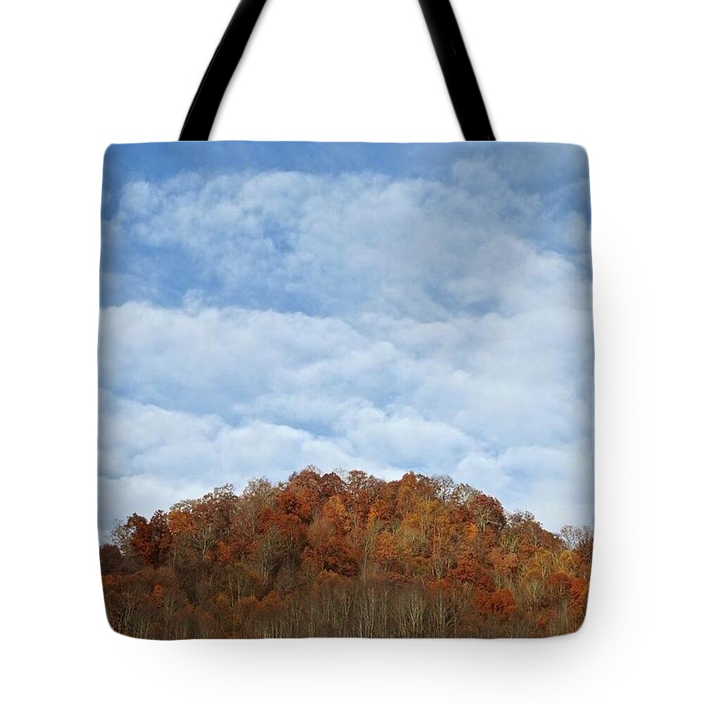Clouds Tote Bag featuring the photograph Cloud Hill by Kathy Ozzard Chism