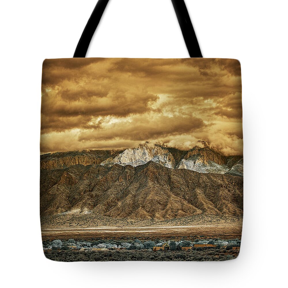 Mountain Tote Bag featuring the photograph Cloudy Day Over the Sandias by Michael McKenney