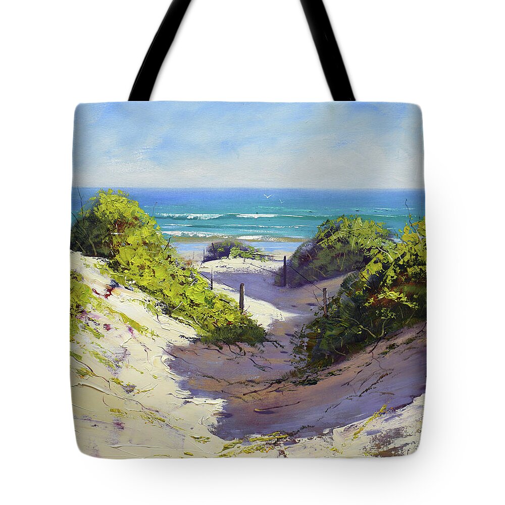 Beach Dunes Tote Bag featuring the painting Coastal Dunes by Graham Gercken