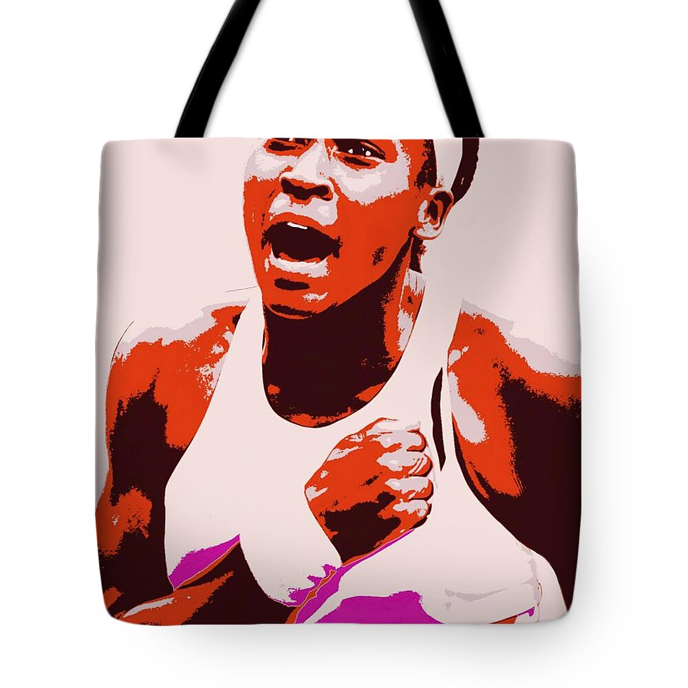 Coco Tote Bag featuring the painting Coco Gauff by Jack Bunds