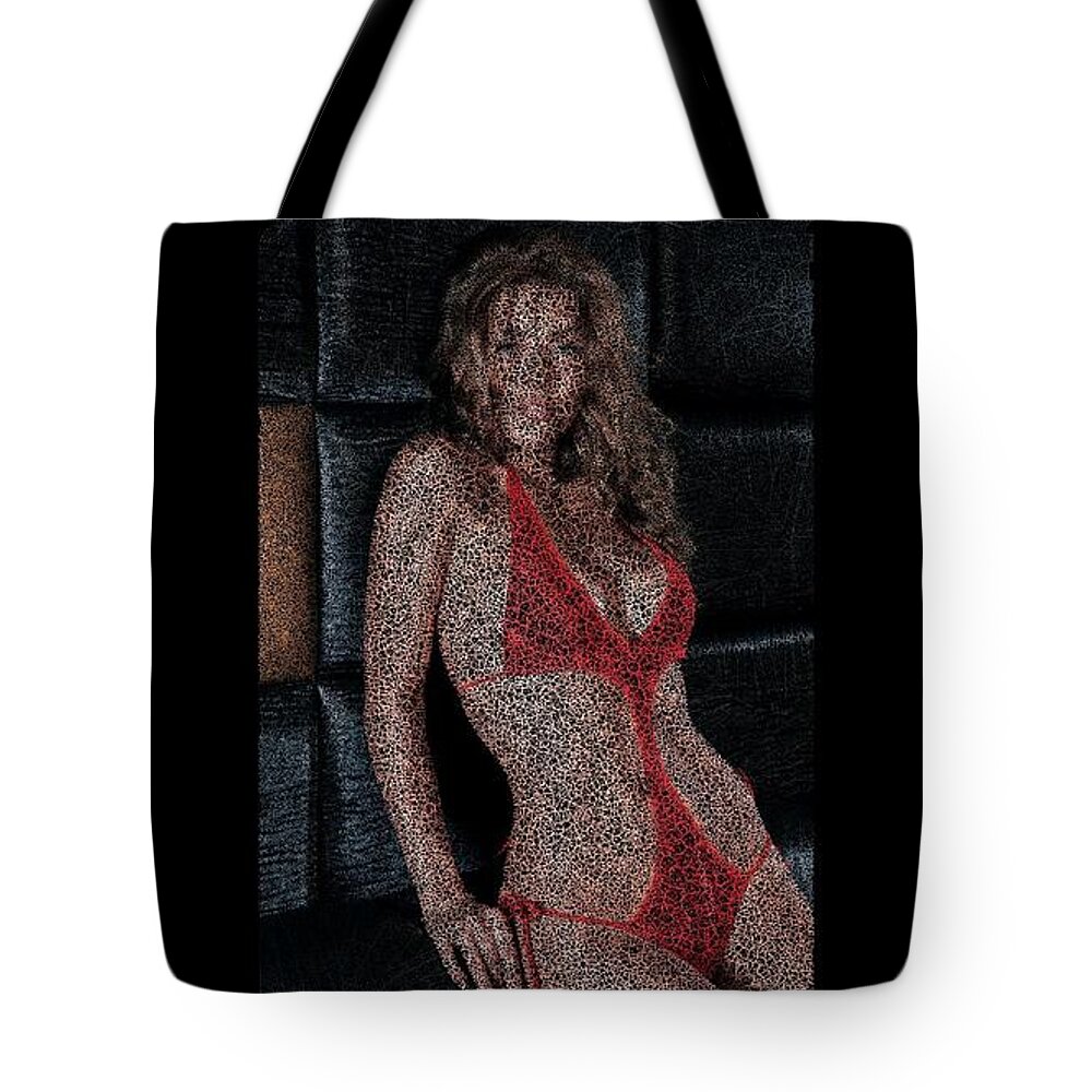 Vorotrans Tote Bag featuring the digital art Code Red by Stephane Poirier