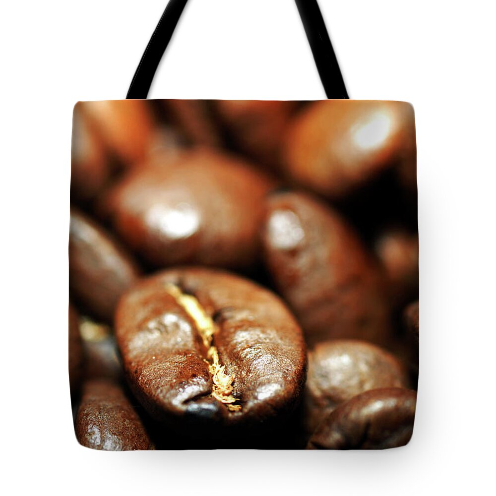 Karlsruhe Tote Bag featuring the photograph Coffee Beans by Shot By Scott