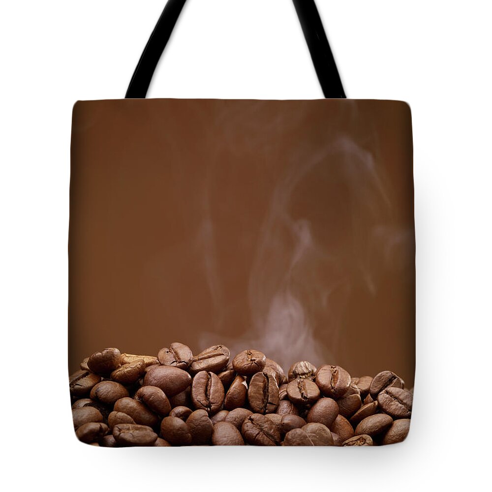 Heat Tote Bag featuring the photograph Coffee Beans by Ultramarinfoto