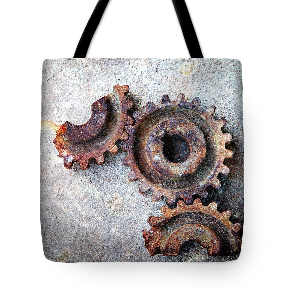 Gear Tote Bag featuring the photograph Cogwheel by Rudolf Vlcek