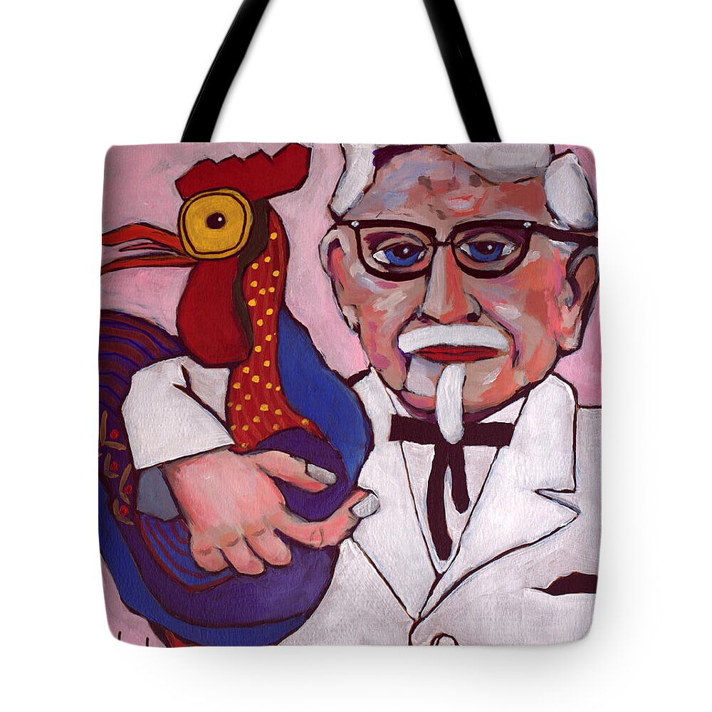 Kfc Tote Bag featuring the painting Colonel Sanders by David Hinds