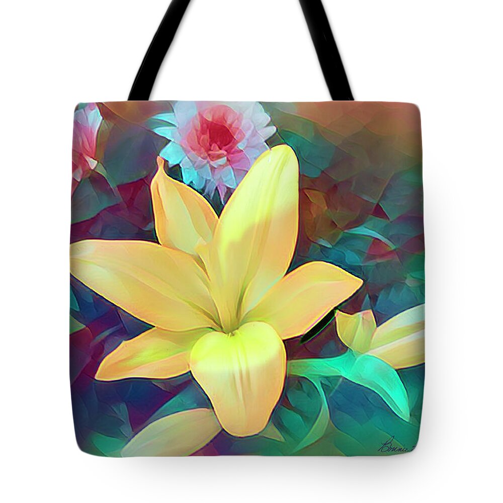 Lily Tote Bag featuring the digital art Color it Pretty by Bonnie Willis