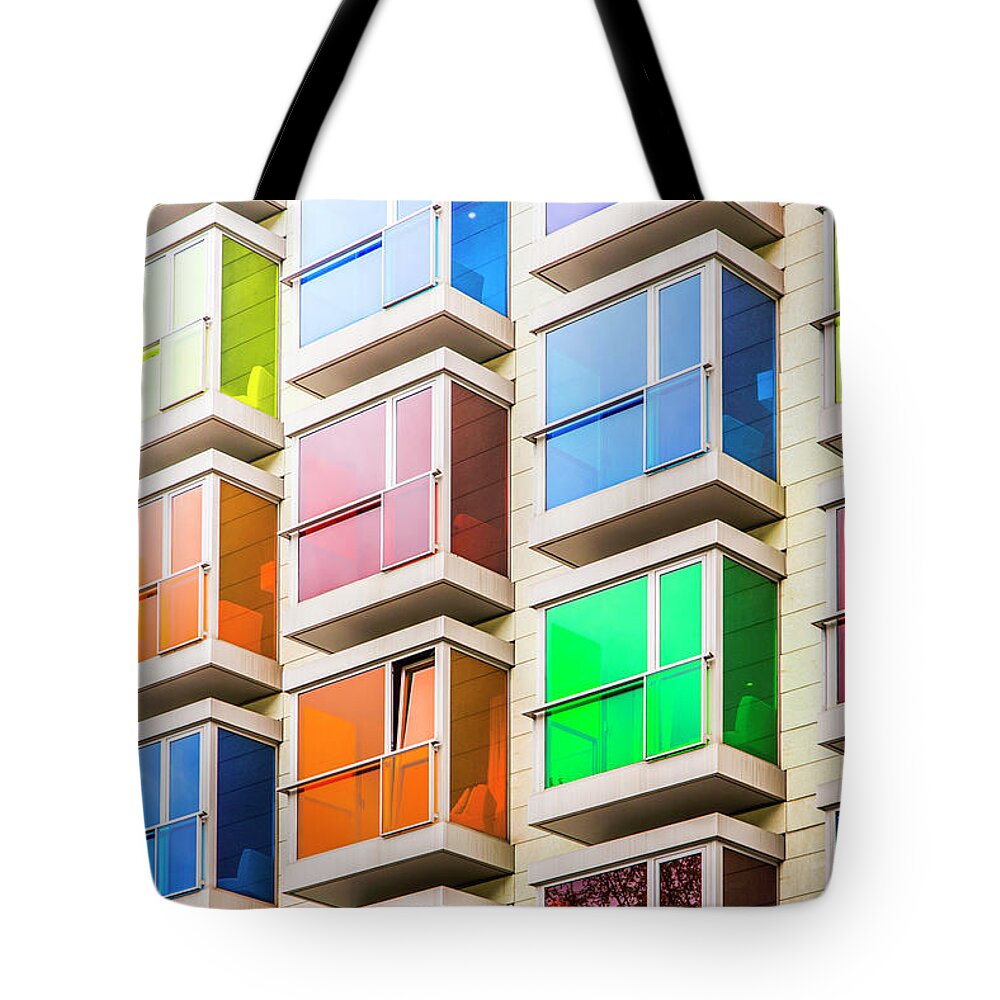 Orange Color Tote Bag featuring the photograph Colorful Facade by Marioguti