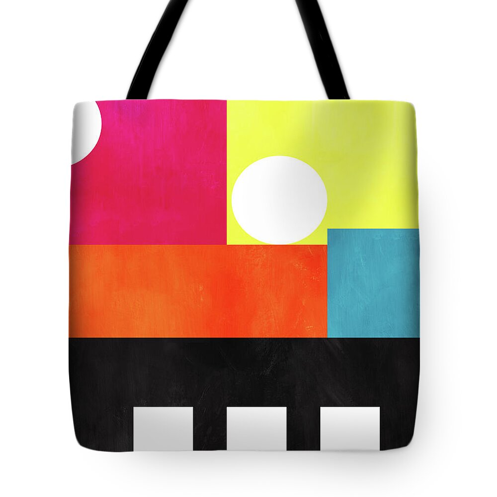 Geometric Tote Bag featuring the mixed media Colorful Geometric Abstract 1- Art by Linda Woods by Linda Woods