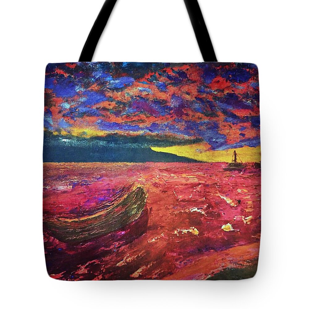 Island Tote Bag featuring the digital art Colorful Island by Bill King
