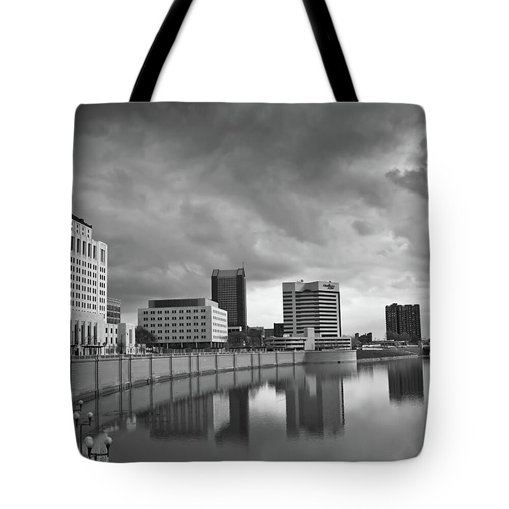 Downtown District Tote Bag featuring the photograph Columbus Downtown by By Raji Vathyam