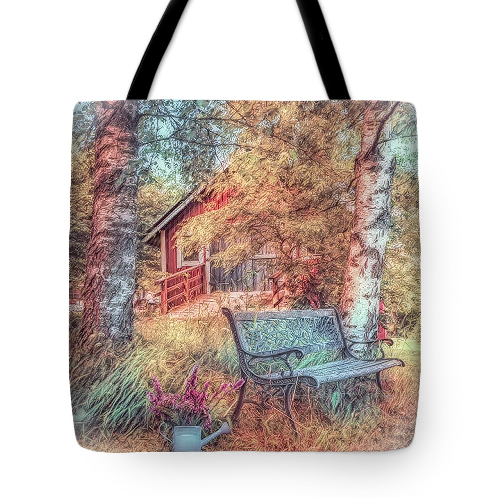 Barn Tote Bag featuring the photograph Come Back Home in Soft Peach and Turquoise by Debra and Dave Vanderlaan