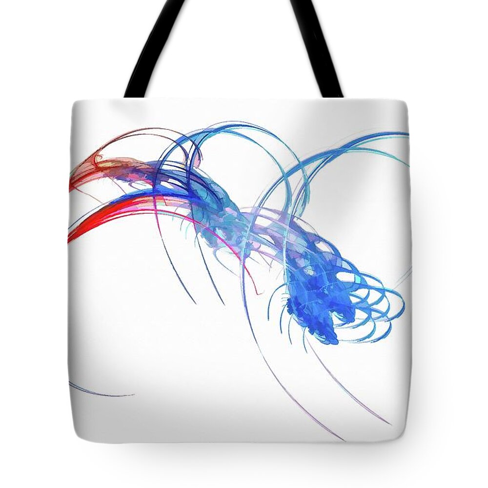Blue Tote Bag featuring the digital art Coming For You Blue by Don Northup