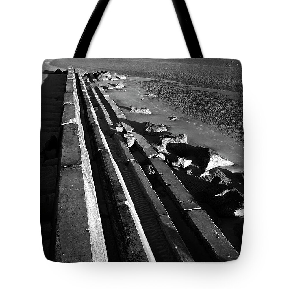 Outdoors Tote Bag featuring the photograph Concrete Erosion Installments On The by Joseph Shields