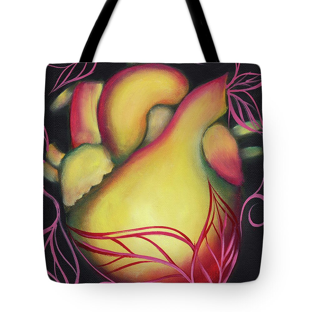 Sacred Heart Tote Bag featuring the painting Consecrated by Abril Andrade