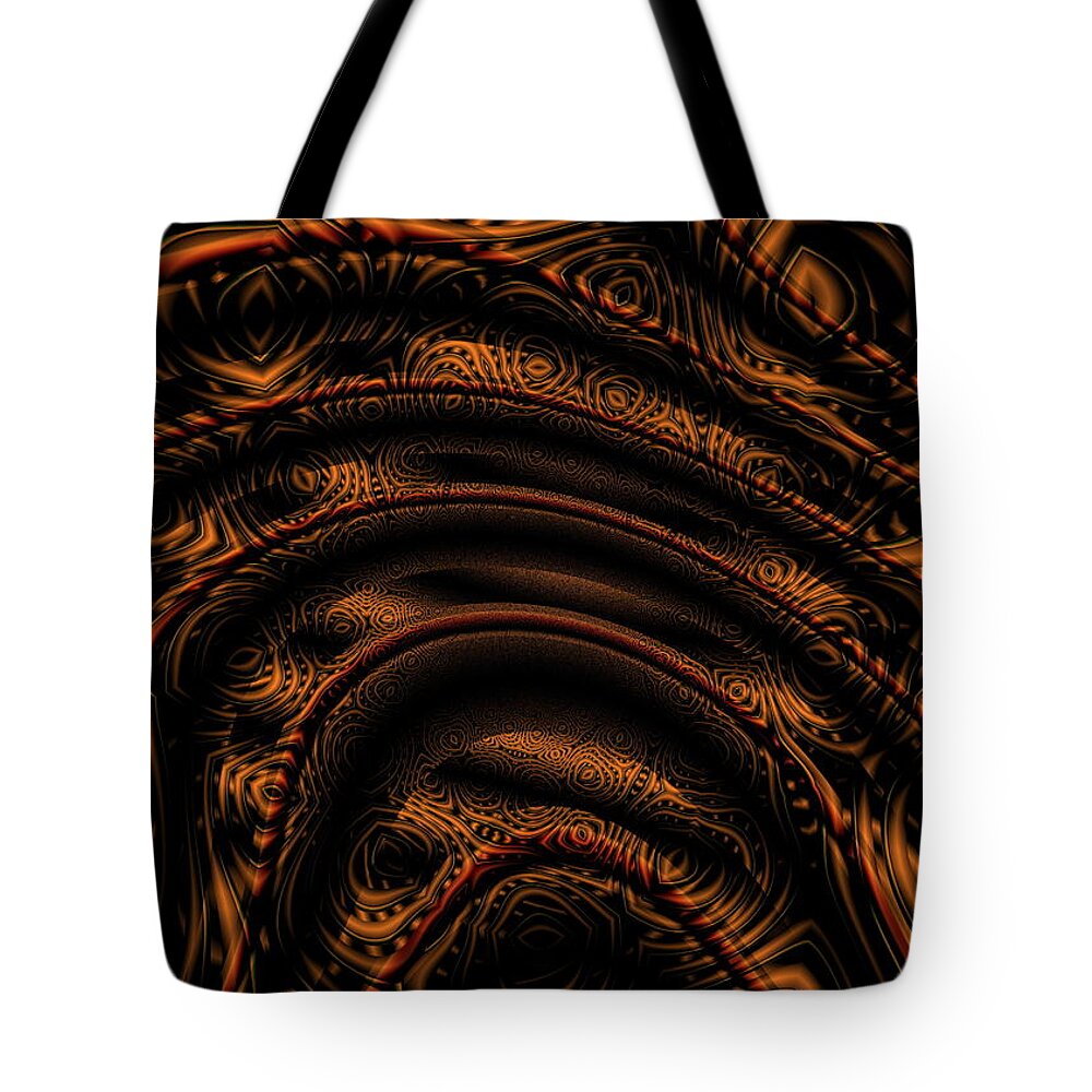 Abstract Tote Bag featuring the digital art Contours Of Form Abstract Art by Rolando Burbon