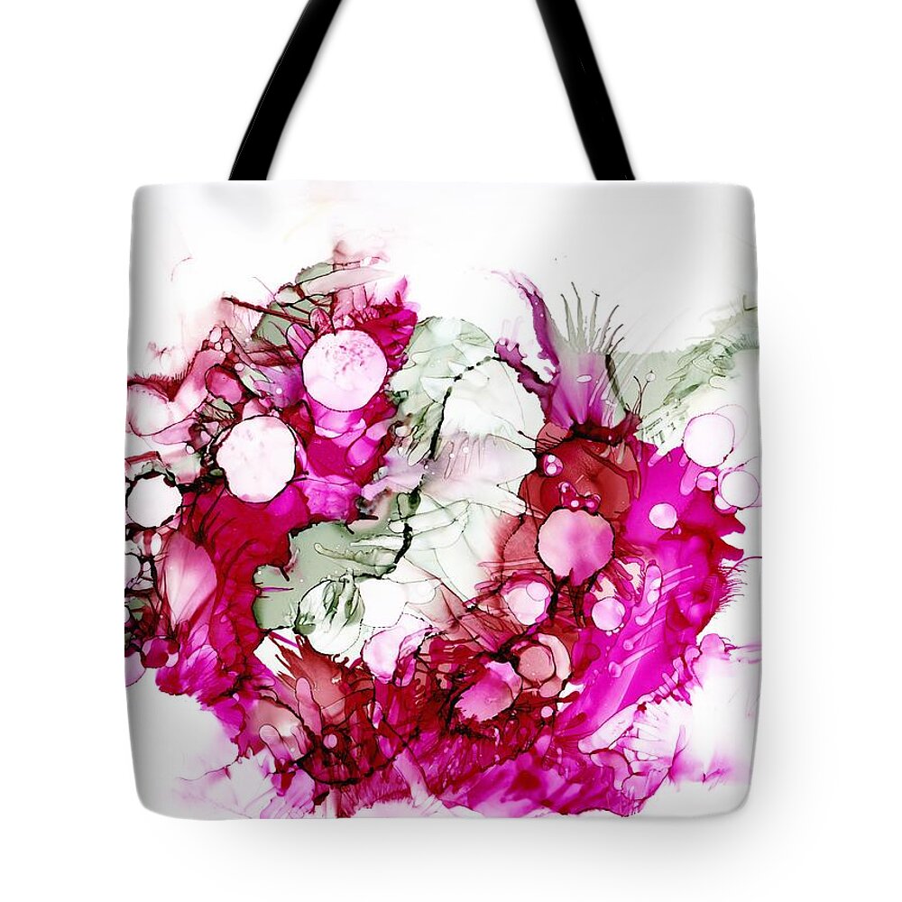 Abstract Tote Bag featuring the painting Cookie Monster by Christy Sawyer