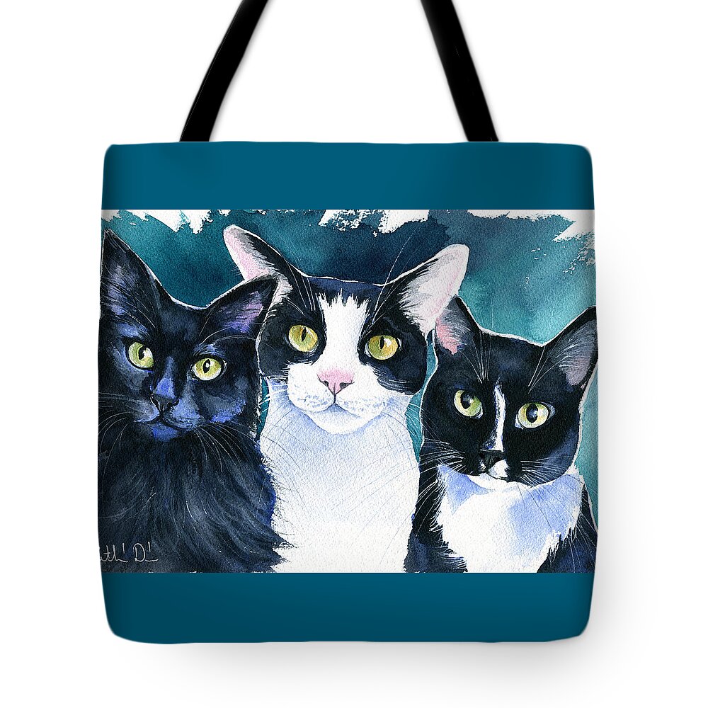 Cat Tote Bag featuring the painting Cope Boys by Dora Hathazi Mendes