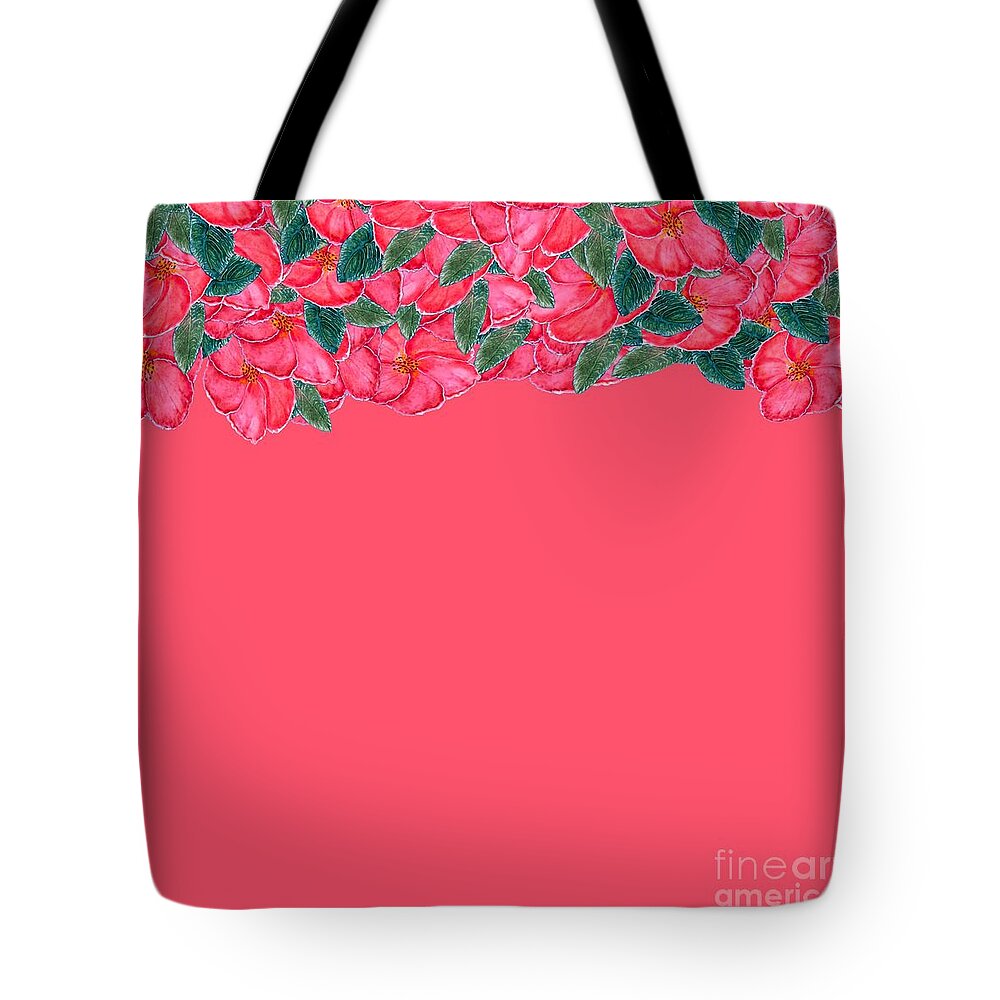 Coral Tote Bag featuring the digital art Coral Floral by Delynn Addams