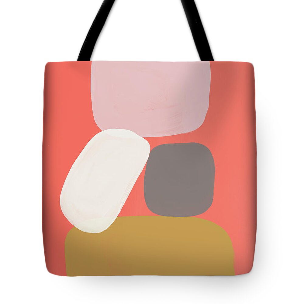 Modern Tote Bag featuring the mixed media Coral Stones 3- Art by Linda Woods by Linda Woods