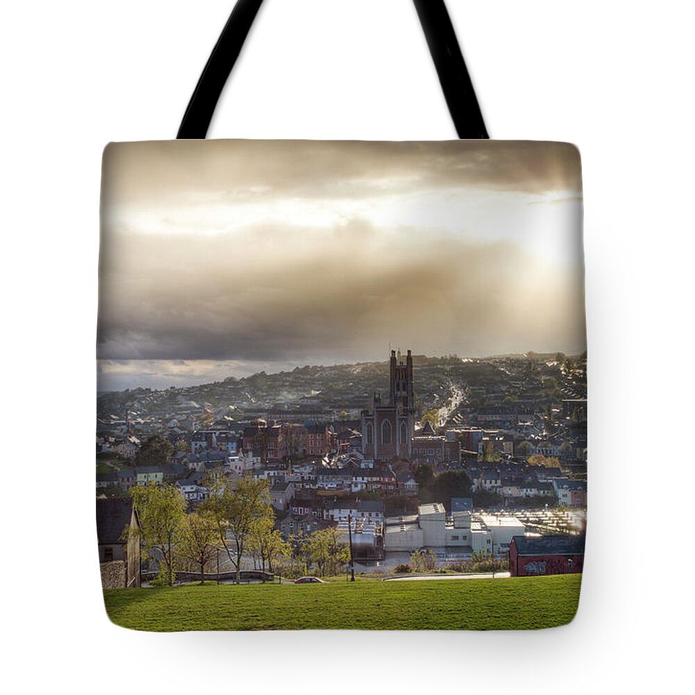 Tranquility Tote Bag featuring the photograph Cork City Skyline by Ian Gethings