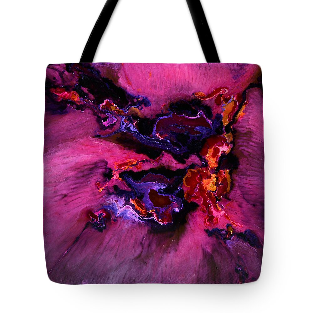 Resin Tote Bag featuring the painting Cosmic Explosion Dance 2 by Shelly Tschupp