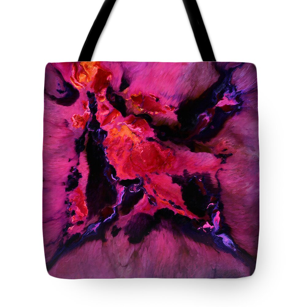 Resin Tote Bag featuring the painting Cosmic Explosion Dance 4 by Shelly Tschupp