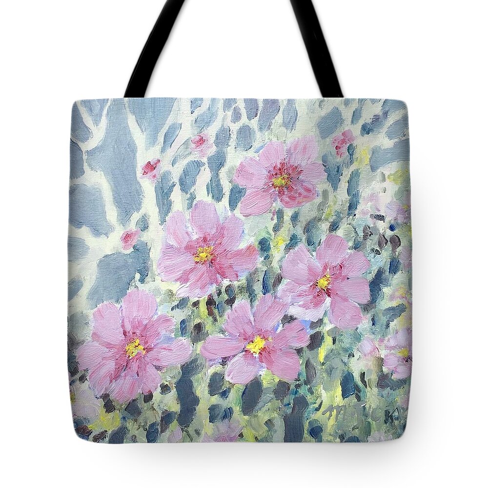 Framed Prints Tote Bag featuring the painting Cosmos by Milly Tseng
