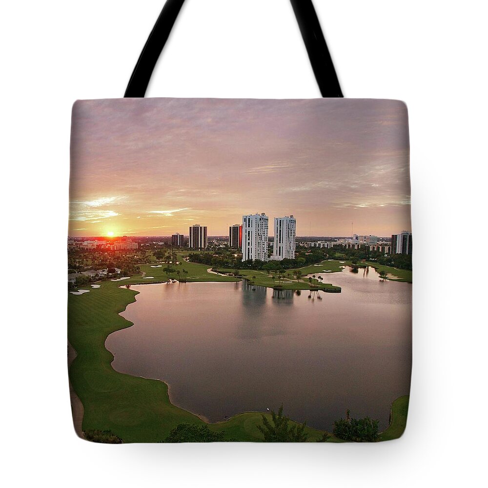Scenics Tote Bag featuring the photograph Country Club At Sunset by Elido Turco Photographer