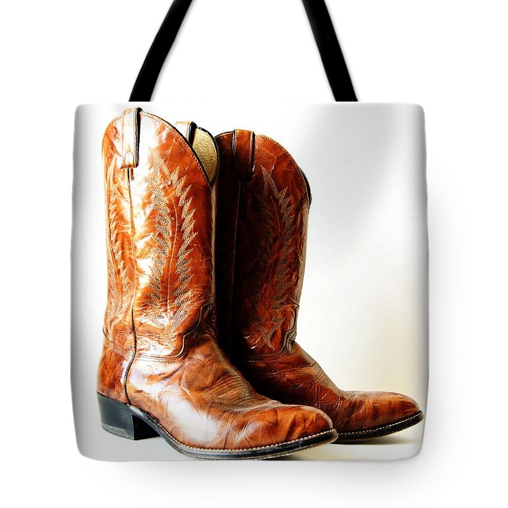Cowboy Boots Tote Bag featuring the photograph Cowboy Boots by Lachlan Main