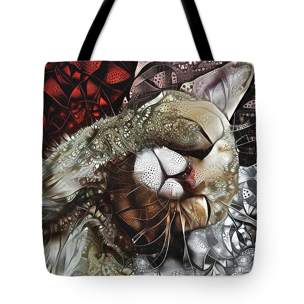Coy Tote Bag featuring the digital art Coy Valentina by Peggy Collins