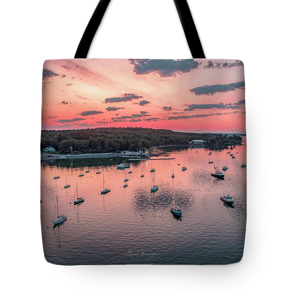 Sorrento Tote Bag featuring the photograph Cranberry Sunrise by Veterans Aerial Media LLC