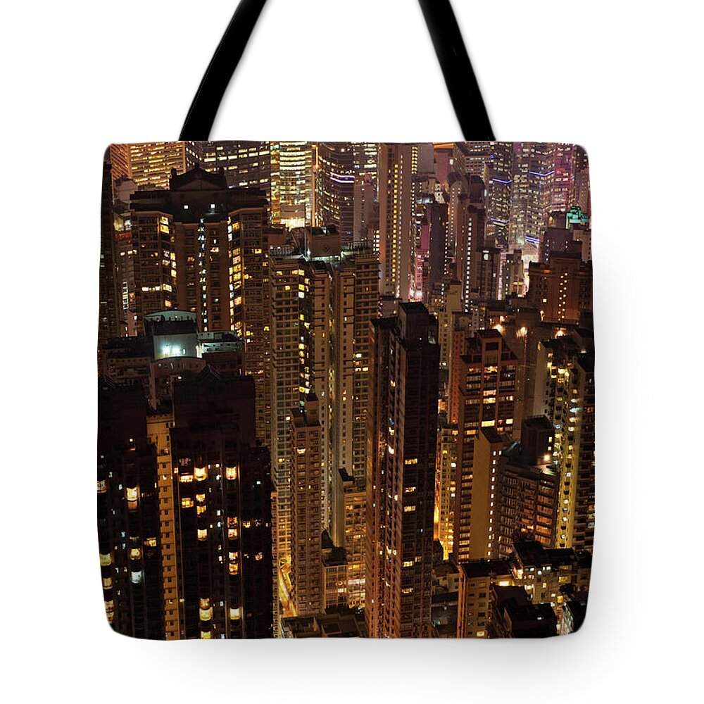 Chinese Culture Tote Bag featuring the photograph Crowded Highrise Housing Skyscraper by Fotovoyager