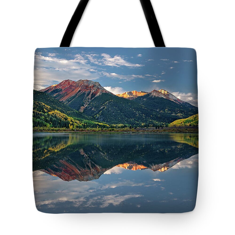 Crystal Lake Tote Bag featuring the photograph Crystal Morning by Angela Moyer