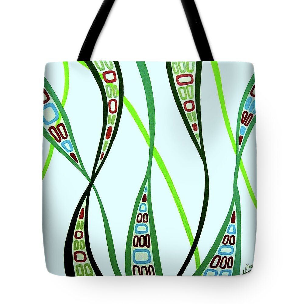 Abstract Tote Bag featuring the painting Curvaceous by Tara Hutton
