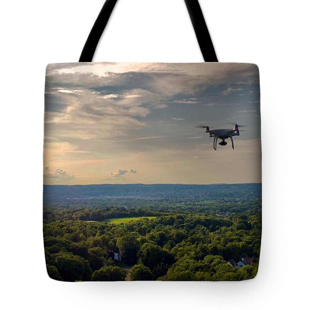 Drone Tote Bag featuring the photograph D R O N E by Anthony Giammarino