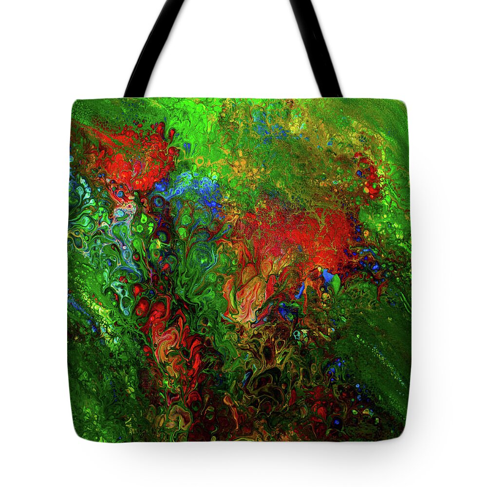 Abstract Tote Bag featuring the painting Dance of the Dragon by Renee Logan