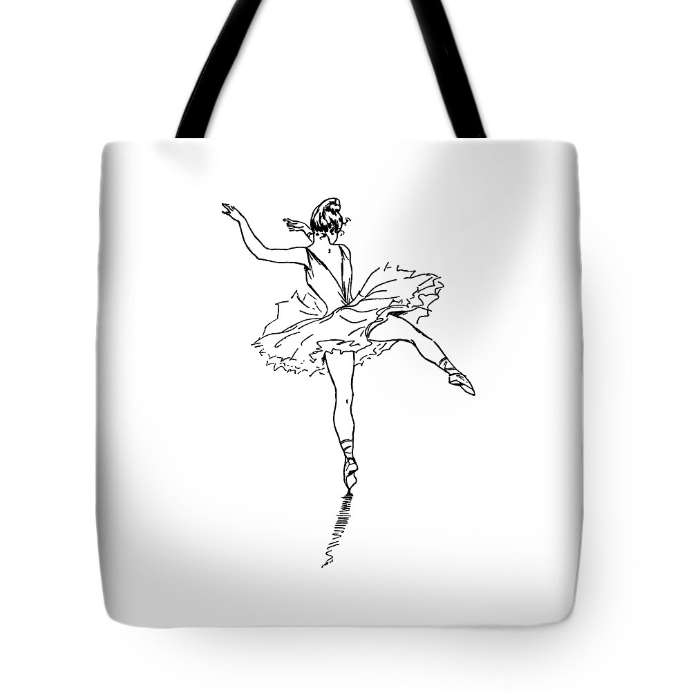 Dancer Tote Bag featuring the drawing Dancer,Ballet, Ballerina,Drawing by David Millenheft