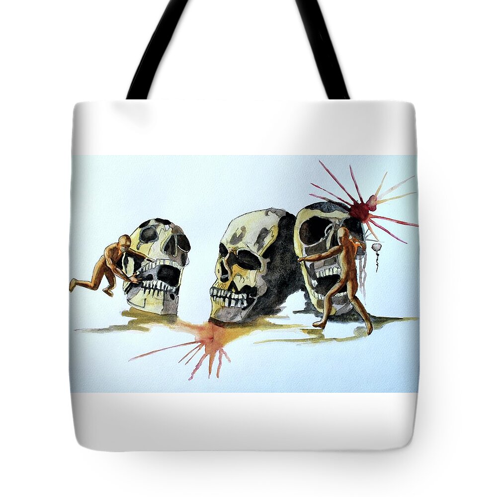Watercolor Tote Bag featuring the painting Dances by Gerald Carpenter