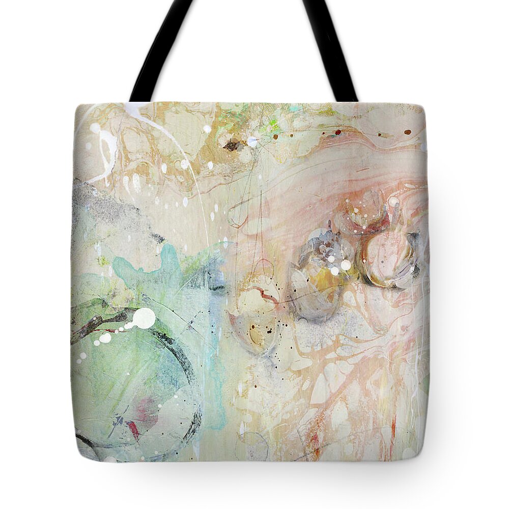 Abstract Tote Bag featuring the mixed media Dancing With Venus by Karen Lynch