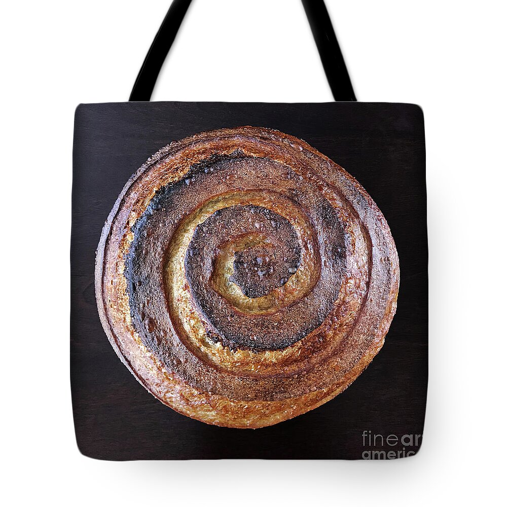 Bread Tote Bag featuring the photograph Dark Crusted Sourdough Spiral by Amy E Fraser