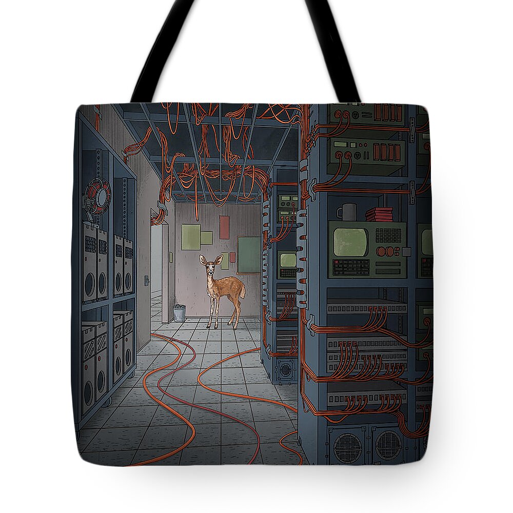  Tote Bag featuring the digital art Data _ Center by EvanArt - Evan Miller