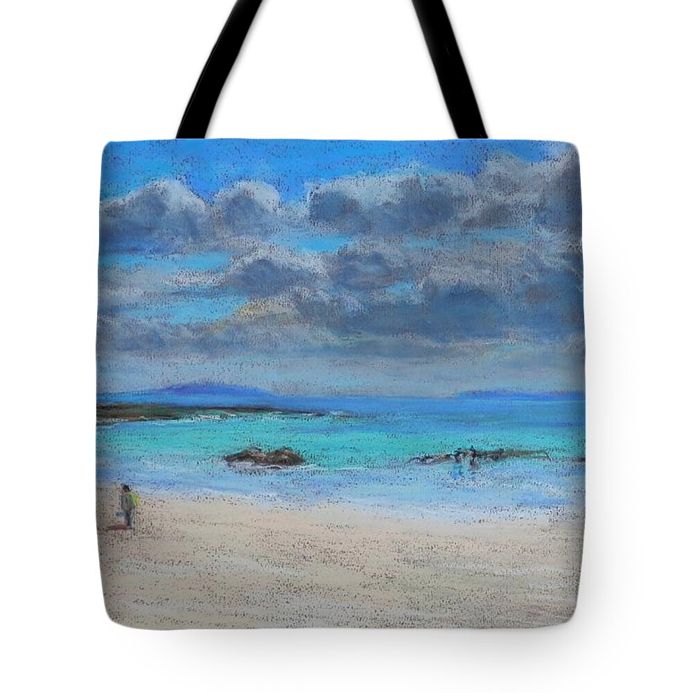 Water Tote Bag featuring the pastel Day at Gurteen Beach by Michael Camp