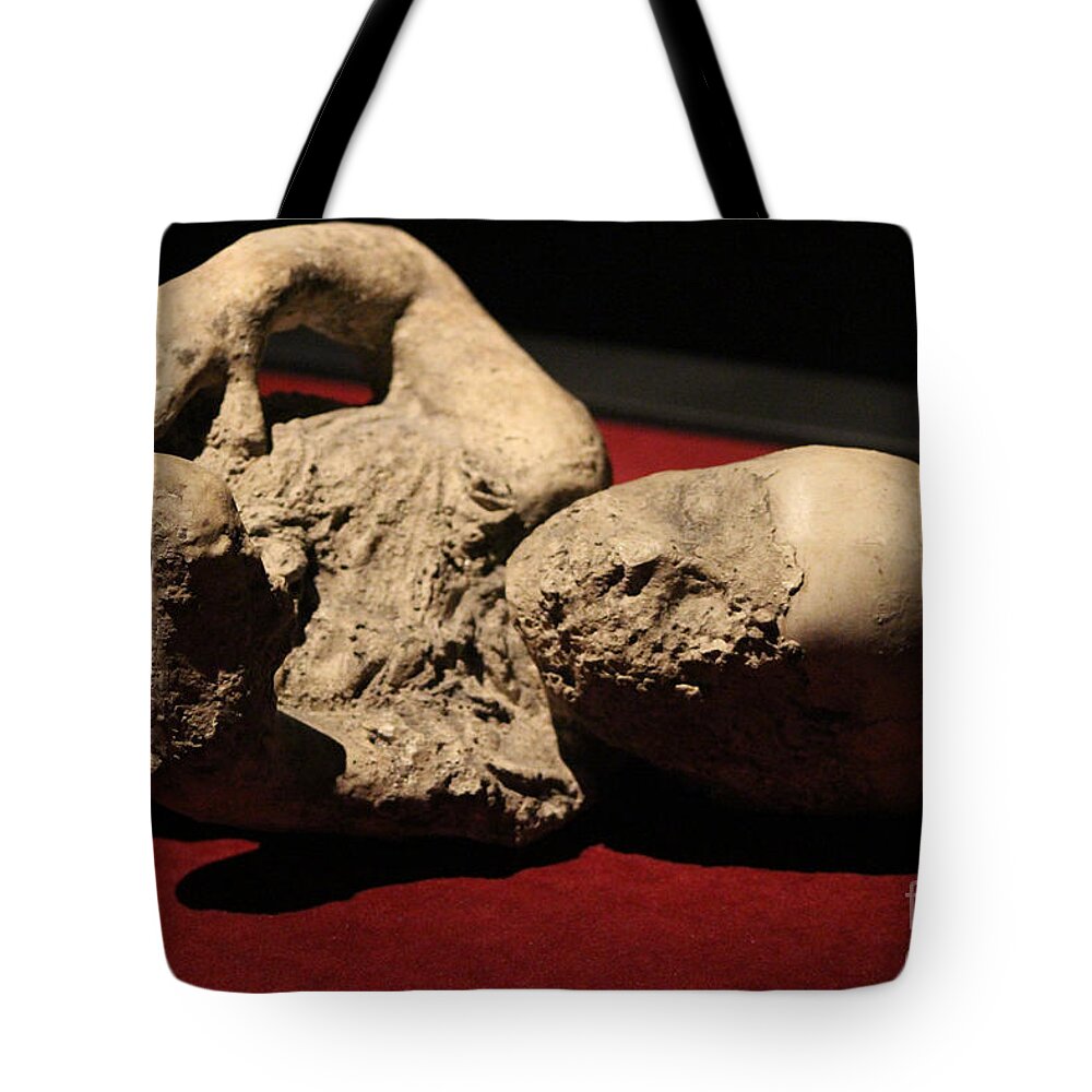 Baby Tote Bag featuring the photograph Day In The Life of Pompeii Exhibit Cast of Baby by Colleen Cornelius